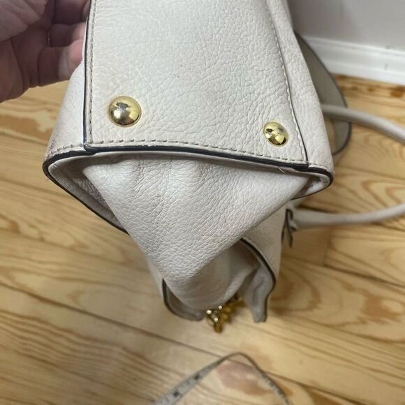 Michael Michael Kors MK Off White Leather East West Hamilton Tote Cream Shoulder - Picture 11 of 13